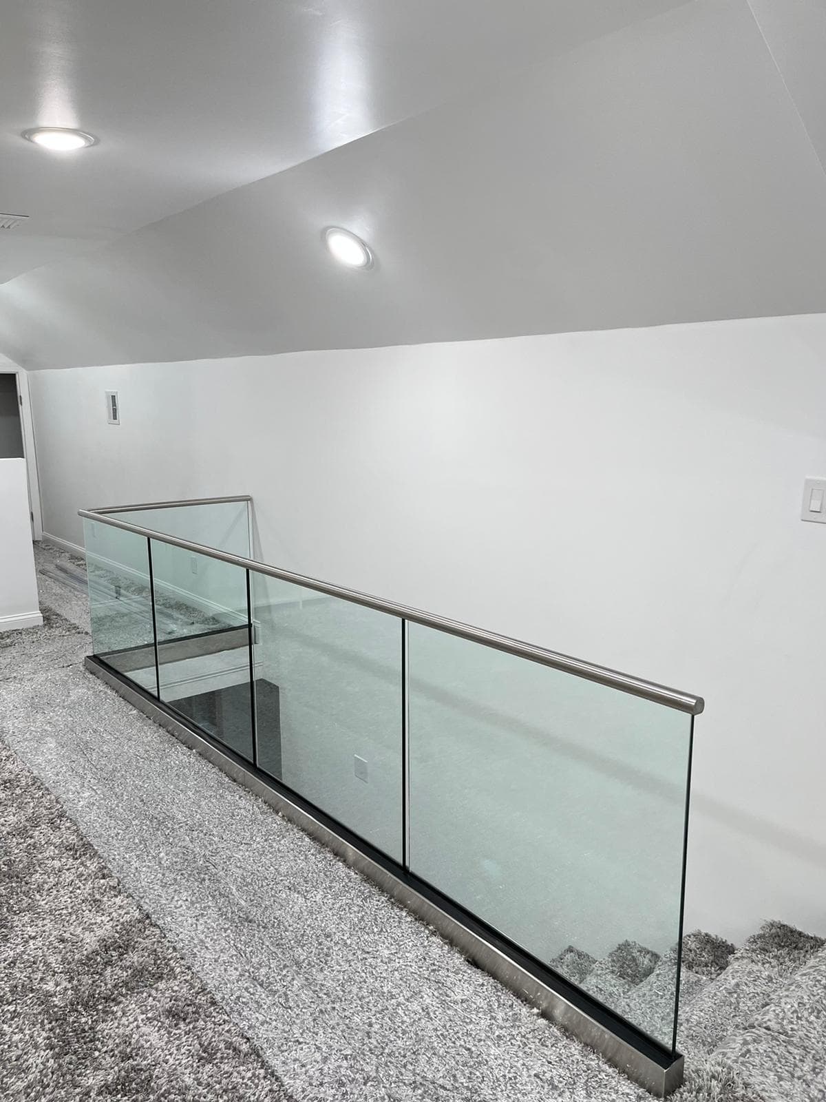 Interior channel glass railing