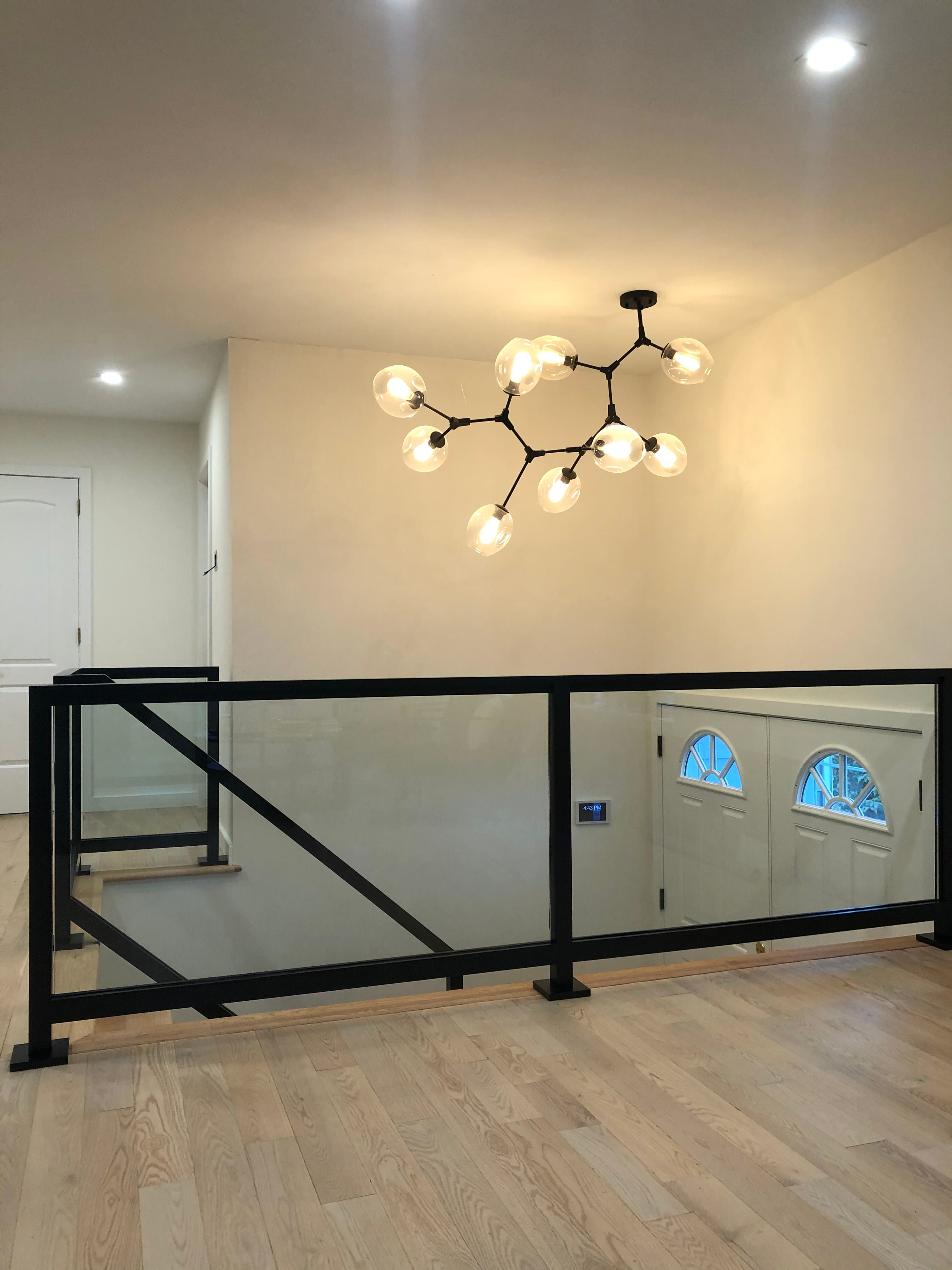 Framed glass railing