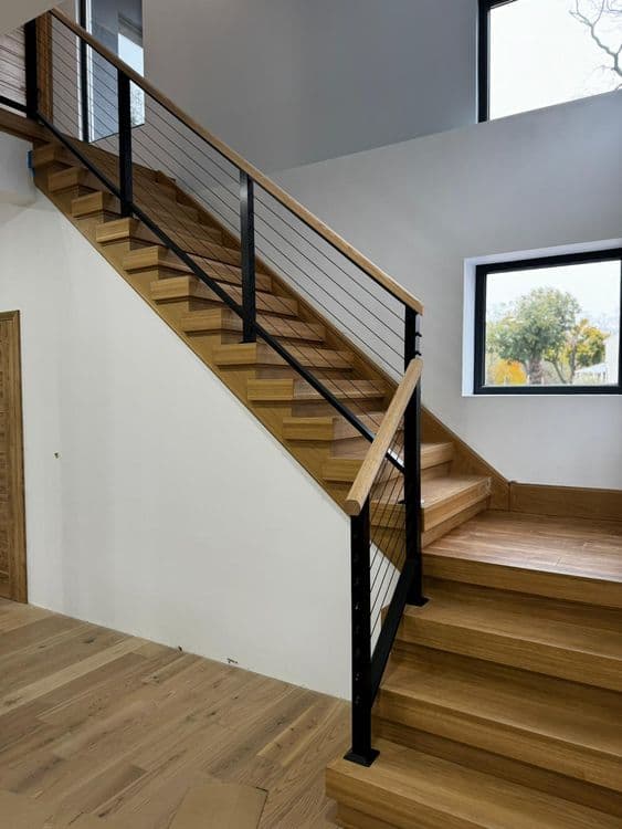 Cable Railings with a wood top